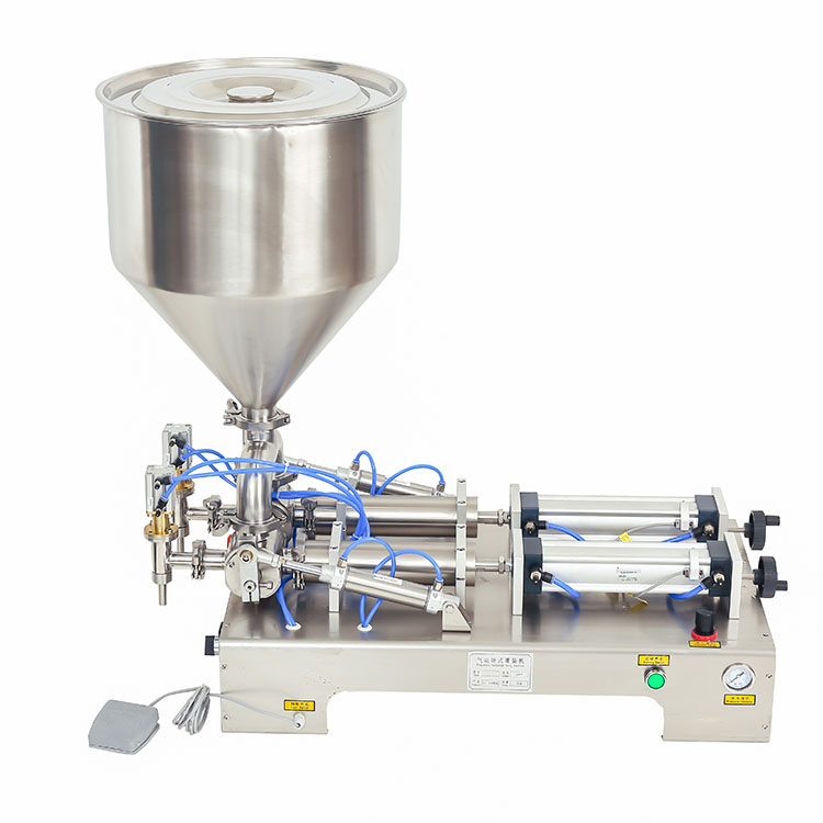 Double nozzle paste Pneumatic horizontal filling machine