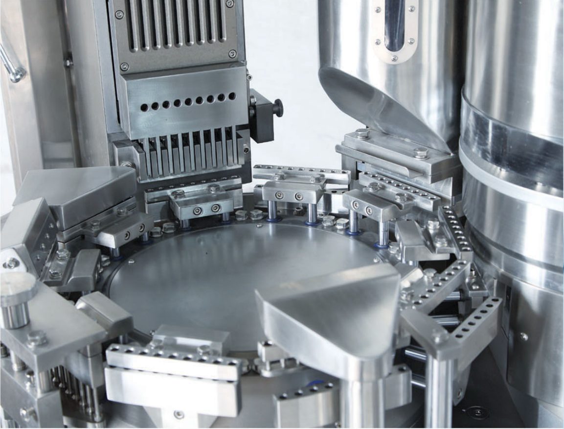 NJP-1200 Dual-Format Capsule Filling Machine - internal mechanism and key component detail