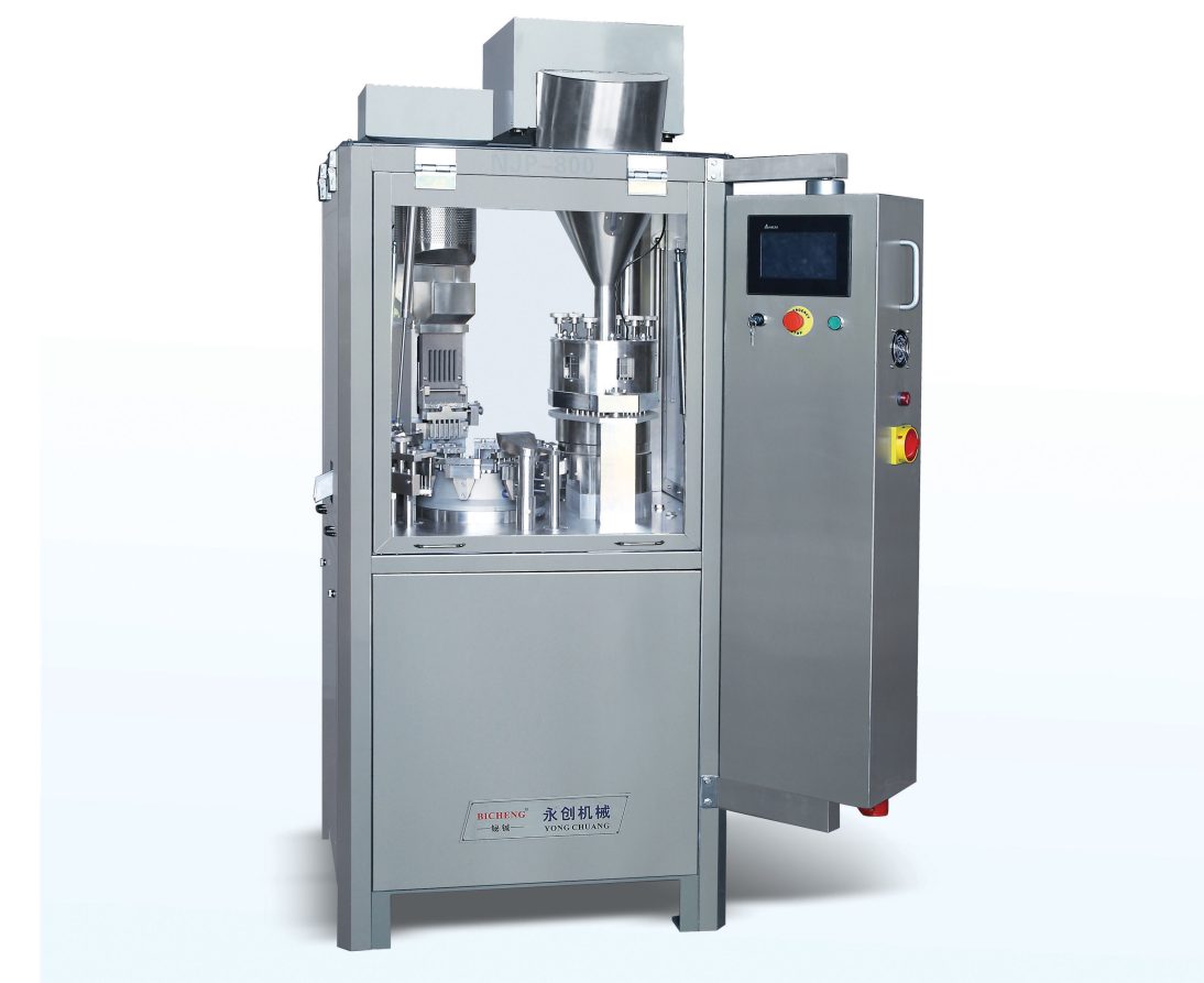 NJP-800 Automatic Hard Capsule Filling Machine - full machine view with control panel and production stations